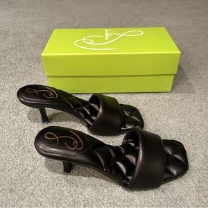 Sam Edelman Starla Black Leather Kitten Heel